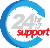24-Hours Support Logo - Grand Prairie, TX