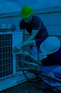expert works on residential HVAC maintenance