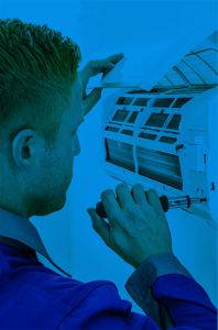 expert works on residential HVAC repair