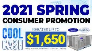 Cool-Cash-rebates up to $1.650 2021 spring consumer promotion