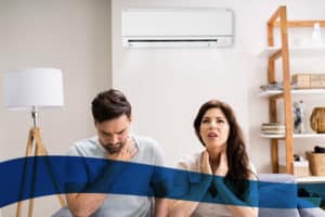 The couple feeling hot because of lack Heating Repair service Colleyville