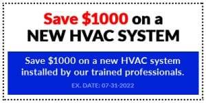 BV coupon save $1000 on a new HVAC system